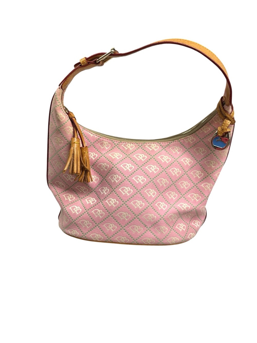 Vintage Dooney & Bourke Pink/Kelly Green shoulder bag